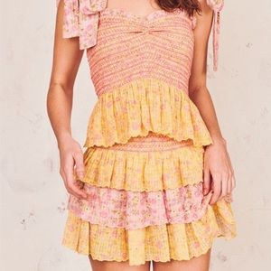 Loveshackfancy Daffodil Yellow Sample Skirt Small.